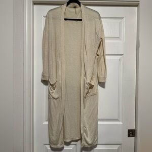 Poof Cream White Beige Long Sleeve Open Cardigan Women's Size S